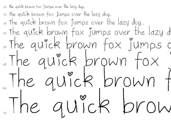 Sweetie Pie font waterfall